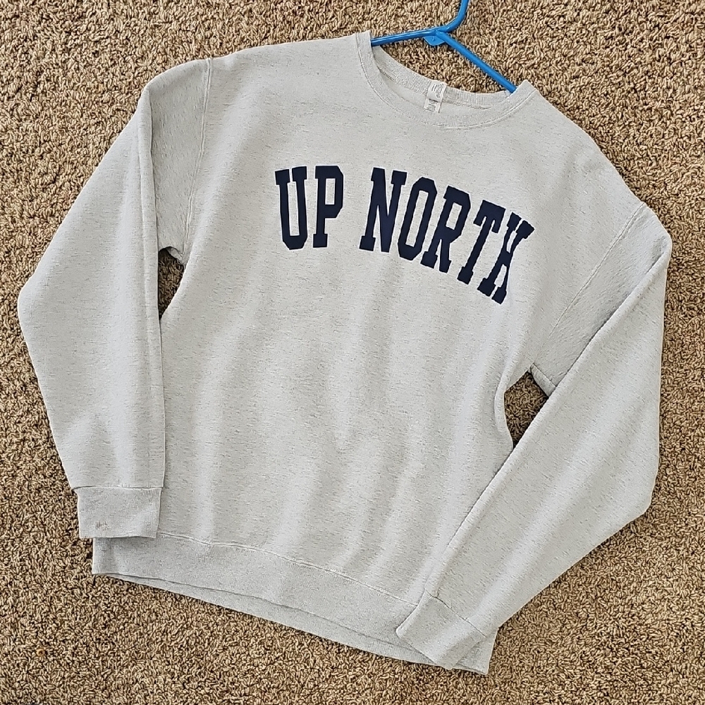 Classic Gray 'UP NORTH' Crewneck Sweater